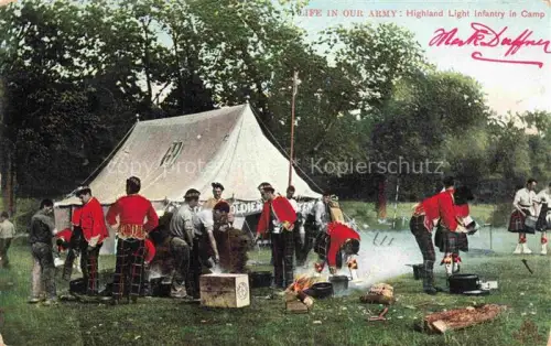 AK / Ansichtskarte Scotland  Schottland UK Highland Light Infantry in Camp
