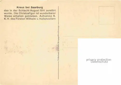 AK / Ansichtskarte Saarburg Lothringen Sarrebourg 57 Moselle Kreuz bei Saarburg