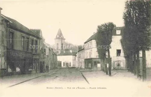 AK / Ansichtskarte Dugny BOBIGNY 93 Seine-Saint-Denis Rue de l'Eglise Place d'Armes
