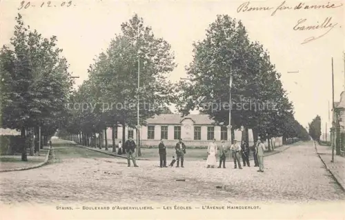 AK / Ansichtskarte Stains 93 Seine-Saint-Denis Boulevard d'Aubervilliers Les Ecoles Avenue Hainguerlot