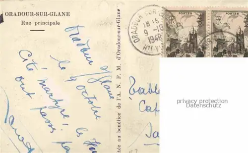 AK / Ansichtskarte Oradour-sur-Glane Rochechouart 87 Haute-Vienne Rue Principale Ruines Grande Guerre Truemmer 2. Weltkrieg