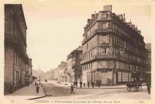 AK / Ansichtskarte LIMOGES 87 Haute-Vienne Boulevard Fleurus et Hôtel de la Paix