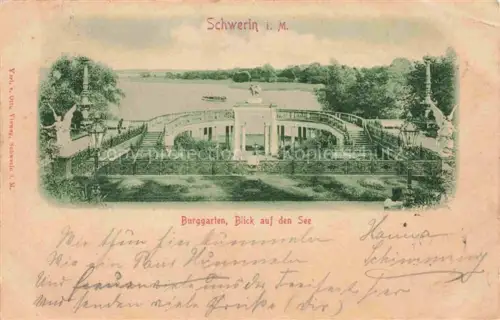 AK / Ansichtskarte SCHWERIN  Mecklenburg Burggarten Blick auf den See