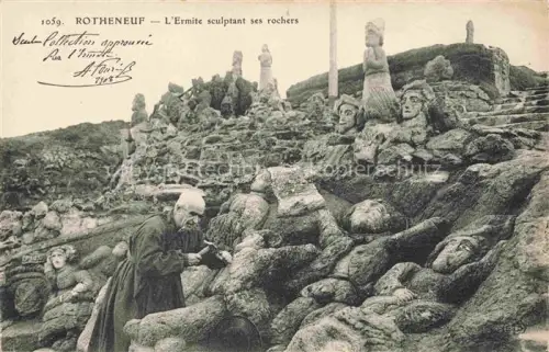 AK / Ansichtskarte Rotheneuf Saint-Malo 35 Ille-et-Vilaine L'Ermite sculptant ses rochers