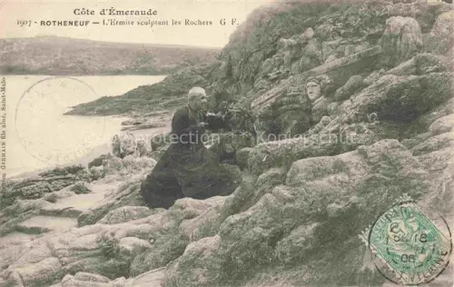 AK / Ansichtskarte Rotheneuf Saint-Malo 35 Ille-et-Vilaine L'Ermite sculptant les rochers