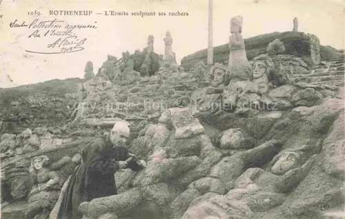 AK / Ansichtskarte Rotheneuf Saint-Malo 35 Ille-et-Vilaine L'Ermite sculptant ses rochers