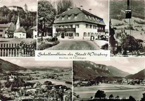 AK / Ansichtskarte Aschau Chiemgau Bayern Schloss Wald Seilbahn Schullandheim Fliegeraufnahme 