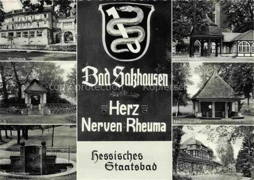 AK / Ansichtskarte Bad Salzhausen Nidda Hess Staatsbad Kurhaus Heilbrunnen Konzerthalle Lithiumquelle Badehaus