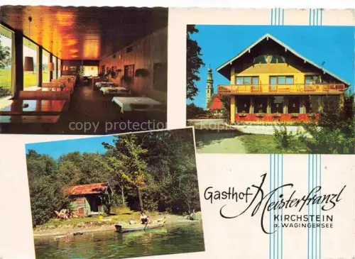 AK / Ansichtskarte Kirchstein Kirchanschoering Waginger See Bayern Gasthof Meisterfranzl Restaurant Blockhuette am See