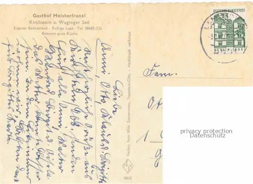 AK / Ansichtskarte Kirchstein Kirchanschoering Waginger See Bayern Gasthof Meisterfranzl Restaurant Blockhuette am See