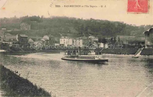 AK / Ansichtskarte Bas-MEUDON 92 Hauts-de-Seine Vue partielle et l'Ile Séguis Bateau