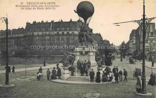 AK / Ansichtskarte NEUILLY  -SUR-SEINE 92 Hauts-de-Seine Monument élevé aux Aéronautes du siège de Paris 1870-71