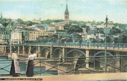 AK / Ansichtskarte Saint Cloud 92 Hauts-de-Seine Le pont de la ville