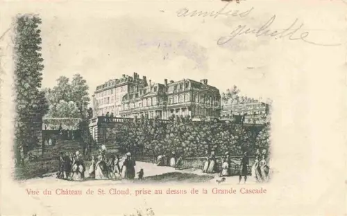 AK / Ansichtskarte ST-CLOUD  NANTERRE 92 Hauts-de-Seine Vue du château prise au dessus de la Grande Cascade