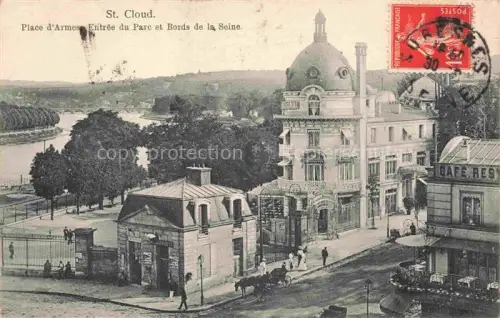 AK / Ansichtskarte ST-CLOUD  NANTERRE 92 Hauts-de-Seine Place d'Armes Entrée du parc et Bords de la Seine