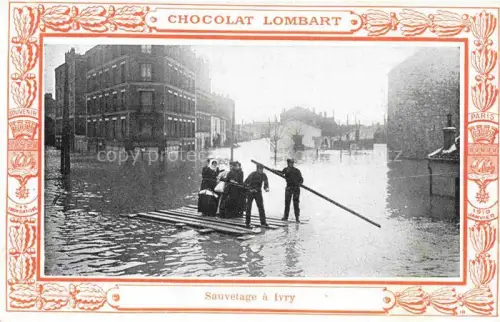 AK / Ansichtskarte Ivry  CRETEIL 94 Val-de-Marne Sauvetage Inondation Werbung Chocolat Lombart Paris