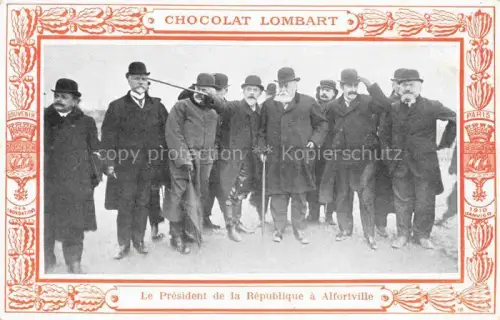 AK / Ansichtskarte Alfortville Alforville CRETEIL 94 Val-de-Marne Le Président de la République Inondation Werbung Chocolat Lombart Paris