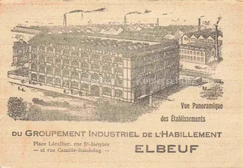AK / Ansichtskarte ELBEUF Rouen 76 Seine-Maritime Etablissements du Groupement Industriel de l'Habillement Illustration