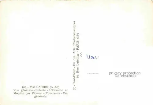 AK / Ansichtskarte Vallauris GRAssE 06 Alpes-Maritimes Fliegeraufnahme Toepferei Details 