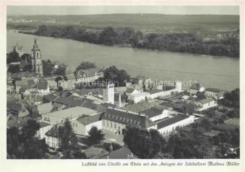 AK / Ansichtskarte Eltville Rhein Fliegeraufnahme mit den Anlagen der Sektkellerei Matheus Mueller