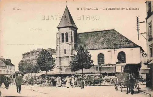 AK / Ansichtskarte PANTIN Bobigny 93 Seine-Saint-Denis Le Marché et l'Eglise