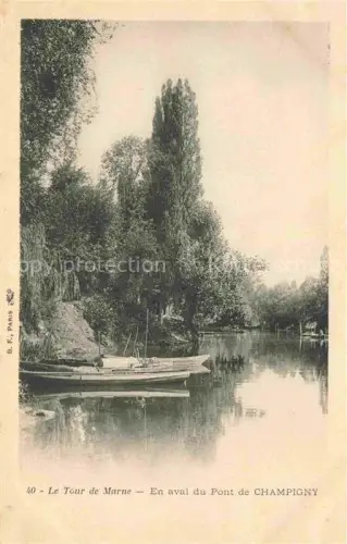 AK / Ansichtskarte CHAMPIGNY  NOGENT-SUR-MARNE 94 Val-de-Marne Le Tour de Marne en aval du pont de Champigny