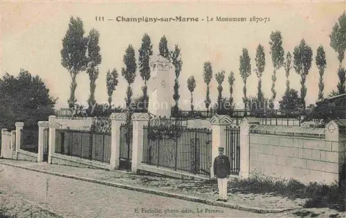 AK / Ansichtskarte CHAMPIGNY-SUR-MARNE NOGENT-SUR-MARNE 94 Val-de-Marne Le Monument 1870-71