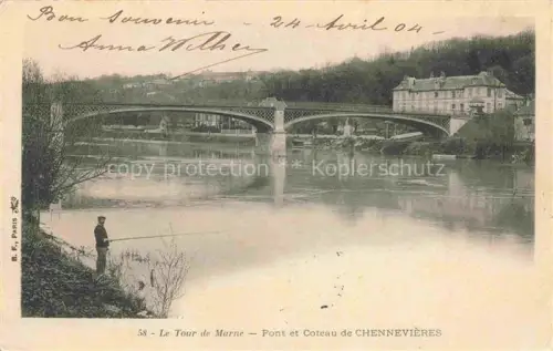 AK / Ansichtskarte Chennevieres-sur-Marne 94 Val-de-Marne Pont et coteau de Chennevieres Collection Le Tour de Marne
