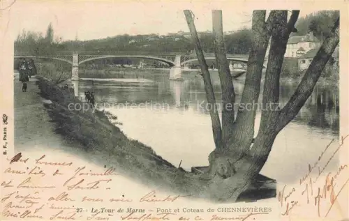 AK / Ansichtskarte Chennevieres-sur-Marne 94 Val-de-Marne Pont et coteau de la ville Collection Le Tour de Marne