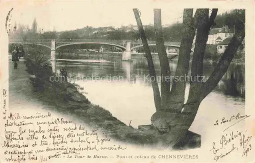AK / Ansichtskarte Chennevieres-sur-Marne 94 Val-de-Marne Pont et coteau de la ville Collection Le Tour de Marne