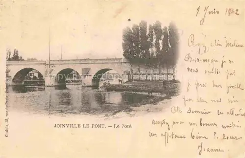 AK / Ansichtskarte Joinville-le-Pont Nogent-sur-Marne 94 Val-de-Marne Aux bords de la Marne et le pont