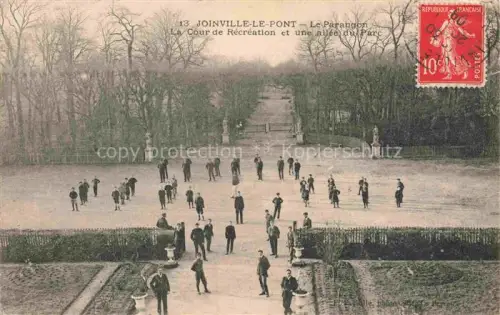 AK / Ansichtskarte Joinville-le-Pont Nogent-sur-Marne 94 Val-de-Marne Le Parangon Cour de Récréation et une allée du parc