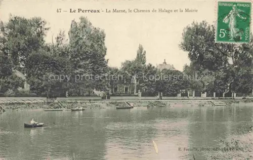 AK / Ansichtskarte Le Perreux-sur-Marne Nogent-sur-Marne 94 Val-de-Marne La Marne Chemin de Halage et la Mairie