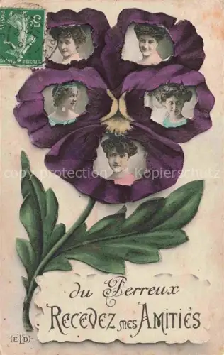 AK / Ansichtskarte Le Perreux-sur-Marne Nogent-sur-Marne 94 Val-de-Marne Recevez des amitiés de la ville fleur