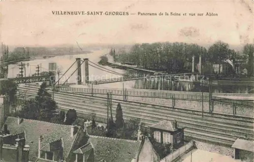 AK / Ansichtskarte Villeneuve-Saint-Georges CRETEIL 94 Val-de-Marne Panorama de la Seine et vue sur Ablon Feldpost