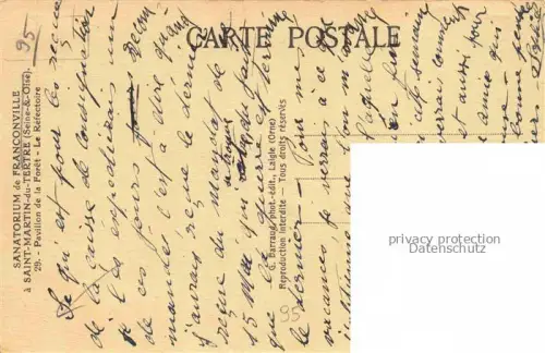 AK / Ansichtskarte Franconville  PONTOISE 95 Val-d Oise Sanatorium Pavillon de la Forêt Le Réfectoire