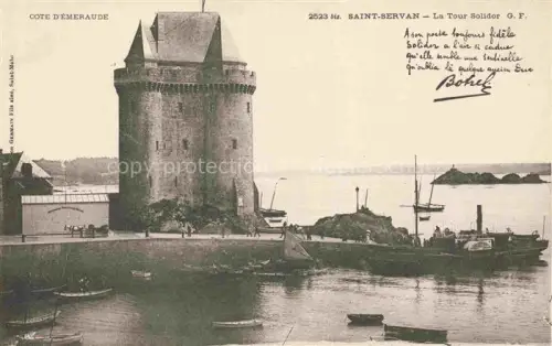 AK / Ansichtskarte SAINT-SERVAN-SUR-MER St-Servan-sur-Mer 35 Ille-et-Vilaine La Tour Solidor Boote 