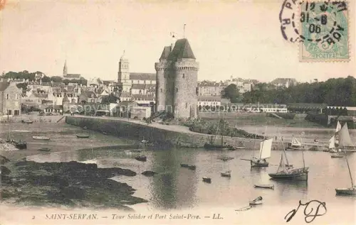 AK / Ansichtskarte SAINT-SERVAN-SUR-MER St-Servan-sur-Mer 35 Ille-et-Vilaine Tour Solidor Port Saint Pere 
