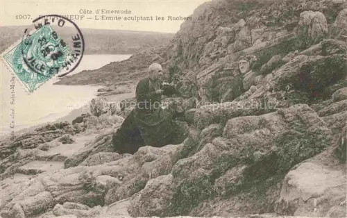 AK / Ansichtskarte Rotheneuf Saint-Malo 35 Ille-et-Vilaine L'Ermite sculptant les Roches 