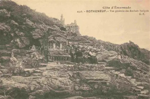 AK / Ansichtskarte Rotheneuf Saint-Malo 35 Ille-et-Vilaine Cote d'Emeraude Rochers sculptes