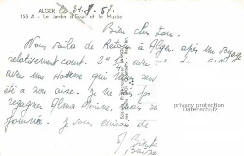 AK / Ansichtskarte ALGER  Algerie Le Jardin d'Essai et le Musee