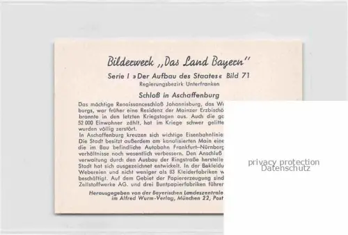 AK / Ansichtskarte ASCHAFFENBURG Main Bayern Schloss