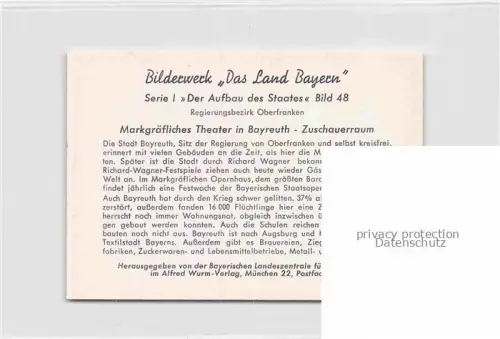 AK / Ansichtskarte BAYREUTH Markgraefliches Theater Zuschauerraum