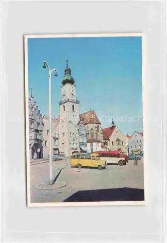 AK / Ansichtskarte Cham  Oberpfalz Stadtplatz mit Rathaus