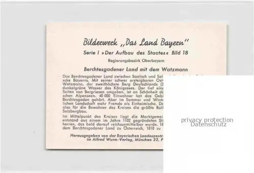 AK / Ansichtskarte BERCHTESGADEN Bayern Berchtesgadener Land mit dem Watzmann