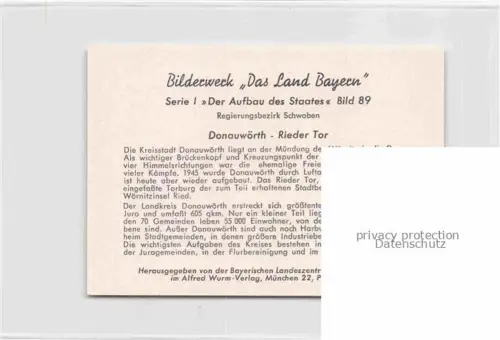 AK / Ansichtskarte Donauwoerth Rieder Tor