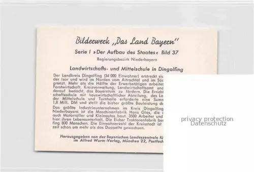 AK / Ansichtskarte Dingolfing Landwirtschafts und Mittelschule