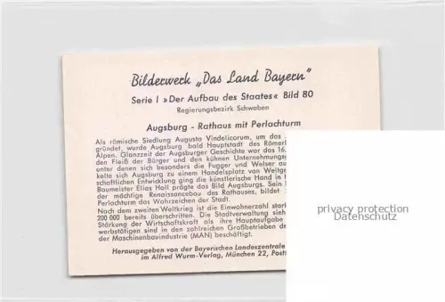 AK / Ansichtskarte AUGSBURG  CITY Rathaus mit Perlachturm