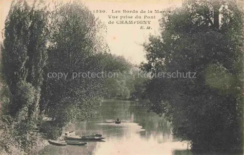 AK / Ansichtskarte CHAMPIGNY  NOGENT-SUR-MARNE 94 Val-de-Marne Les Bords de la Marne Vue prise du Pont den Champigny