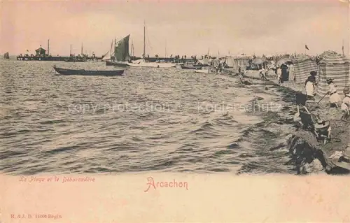 AK / Ansichtskarte ARCACHON 33 Gironde La Plage et le Debarcadere